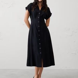 NWT Banana Republic Elegant Black Button-Down Dress